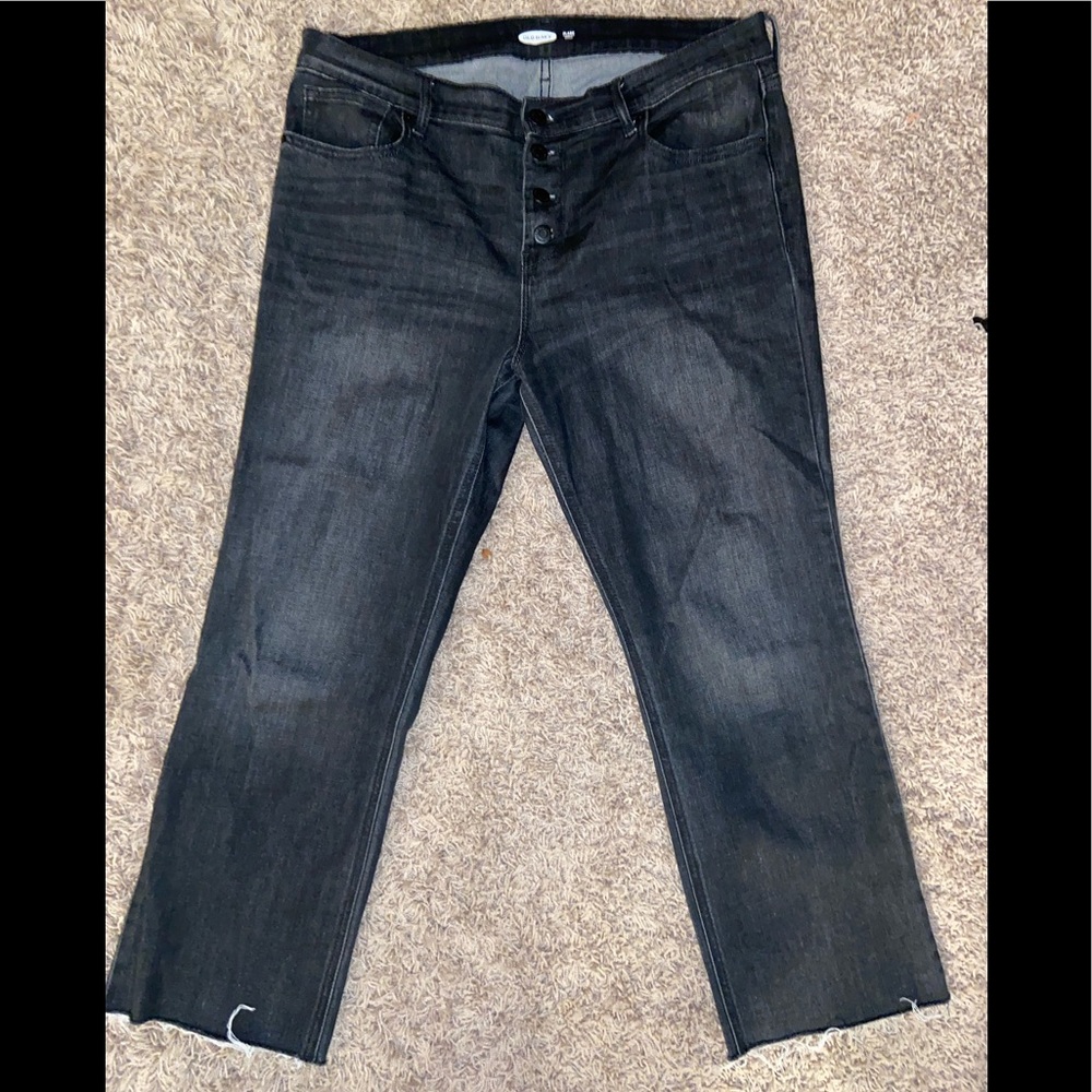 Old Navy Black Button Front Jeans